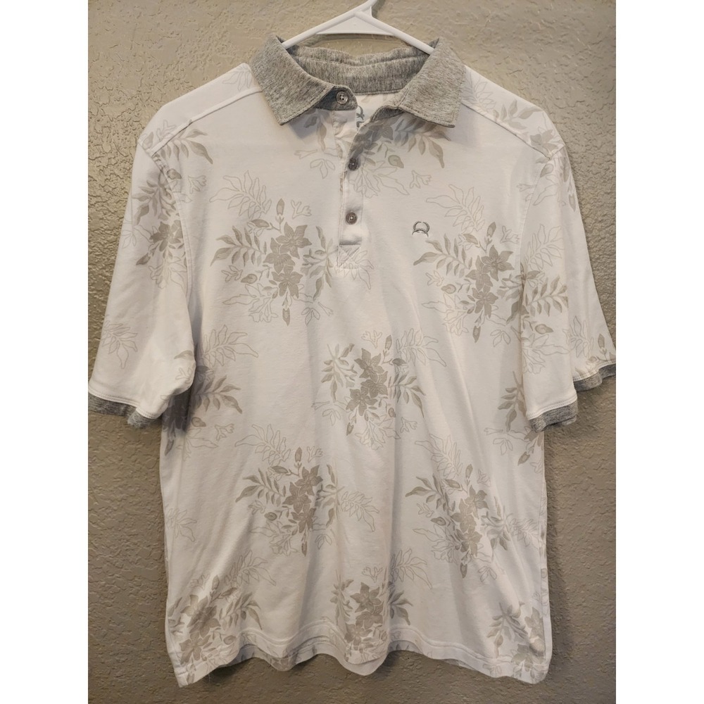 Cinch Men's Short Sleeve Polo Shirt, Size Large, L, Gray And‎ White, Performance